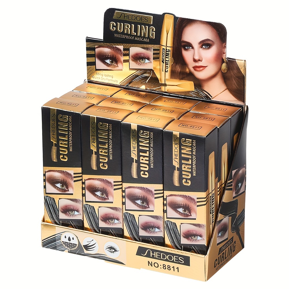 12pcs   volumizing lengthening mascara waterproof smudge proof plant based squalane formula for fuller   lashes black   types vegan cosmetics elegant packaging design   formula with plant squalane