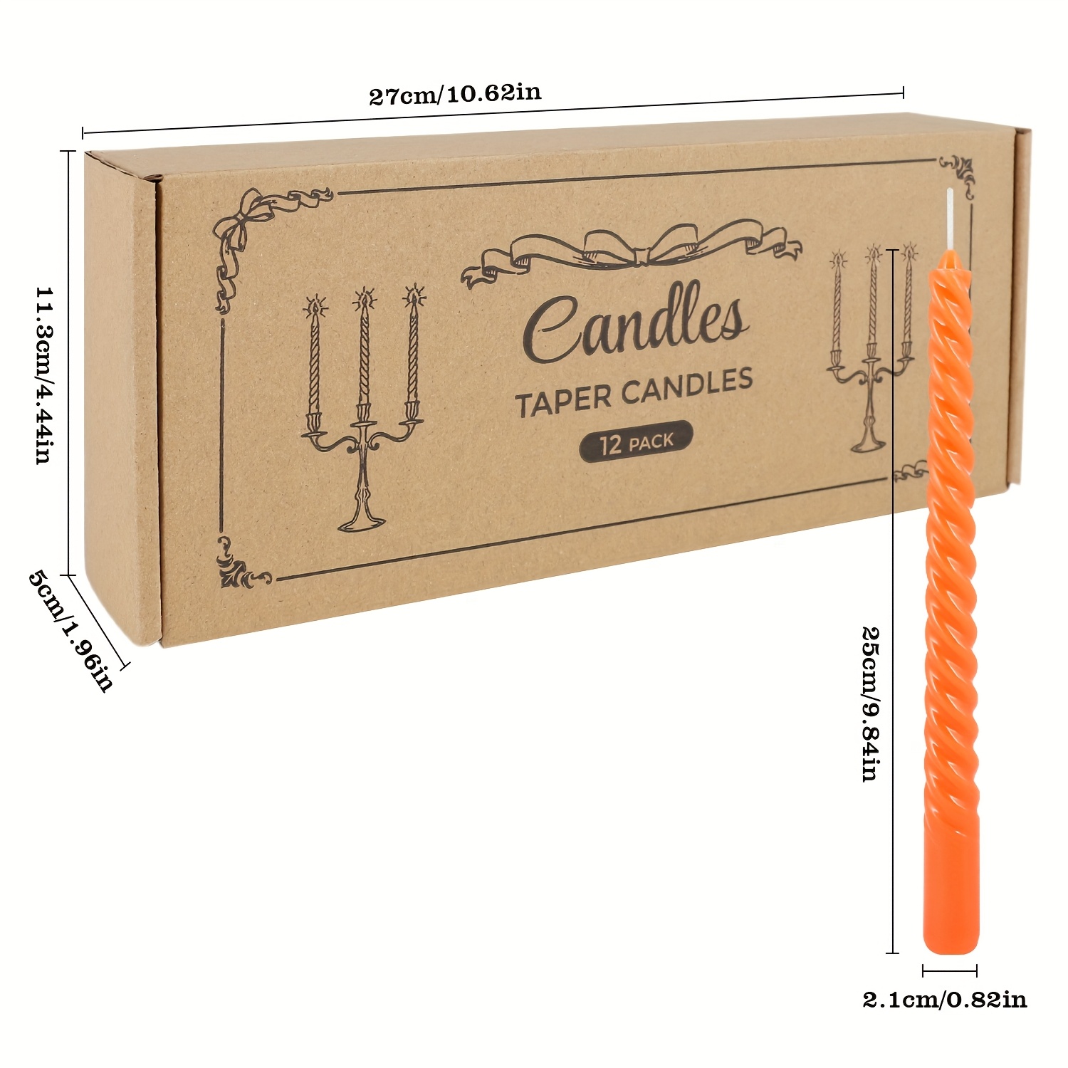 Festival Candles 12 Thin Spiral Stick Candles for Decorations