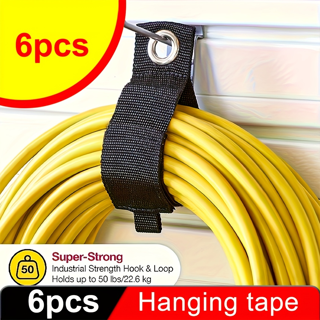 1/6/20/50pcs Extension Cord Holder Organizer Heavy Duty Storage Straps Cord Strap Wrap Hanger Garage Hooks Organization Essentials Storage Wrap For Cable Hose Cord