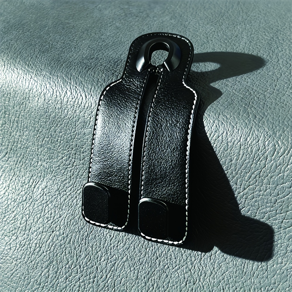 TEMU Car Seat Back Hook Set With , Design - Made Of Pu Leather, Universal Fit Suitable For All Car Models, Can Hang Handbags And Backpacks On The