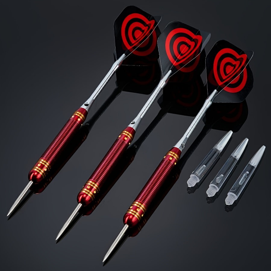 TEMU 3pcs 21g Electroplated Red Copper Darts Metal Tip Darts Set Professional Training Competition Darts