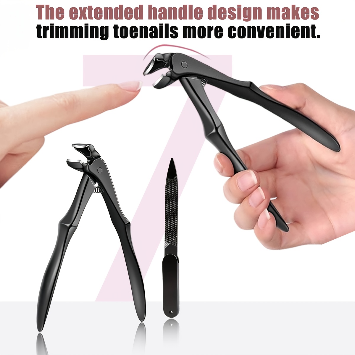 Extra-Long Handle Nail Clippers for Thick Nails