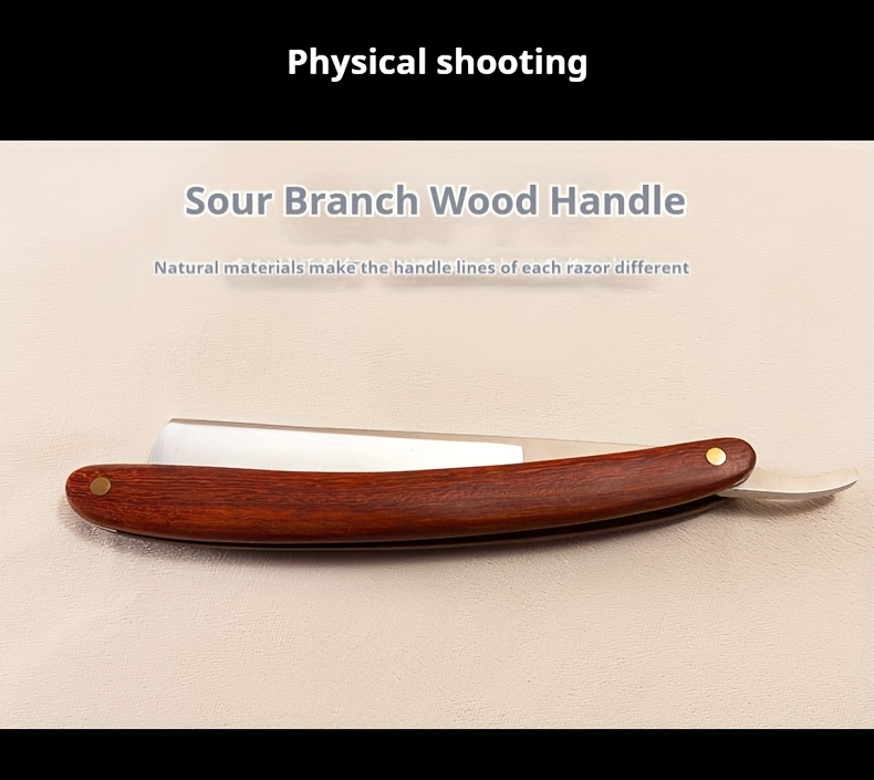 mens beard grooming kit premium straight razor with a   handle and carbon steel   grade shaving brush for facial contouring single edge razor professional throat razor and mens folding razor Product details 2