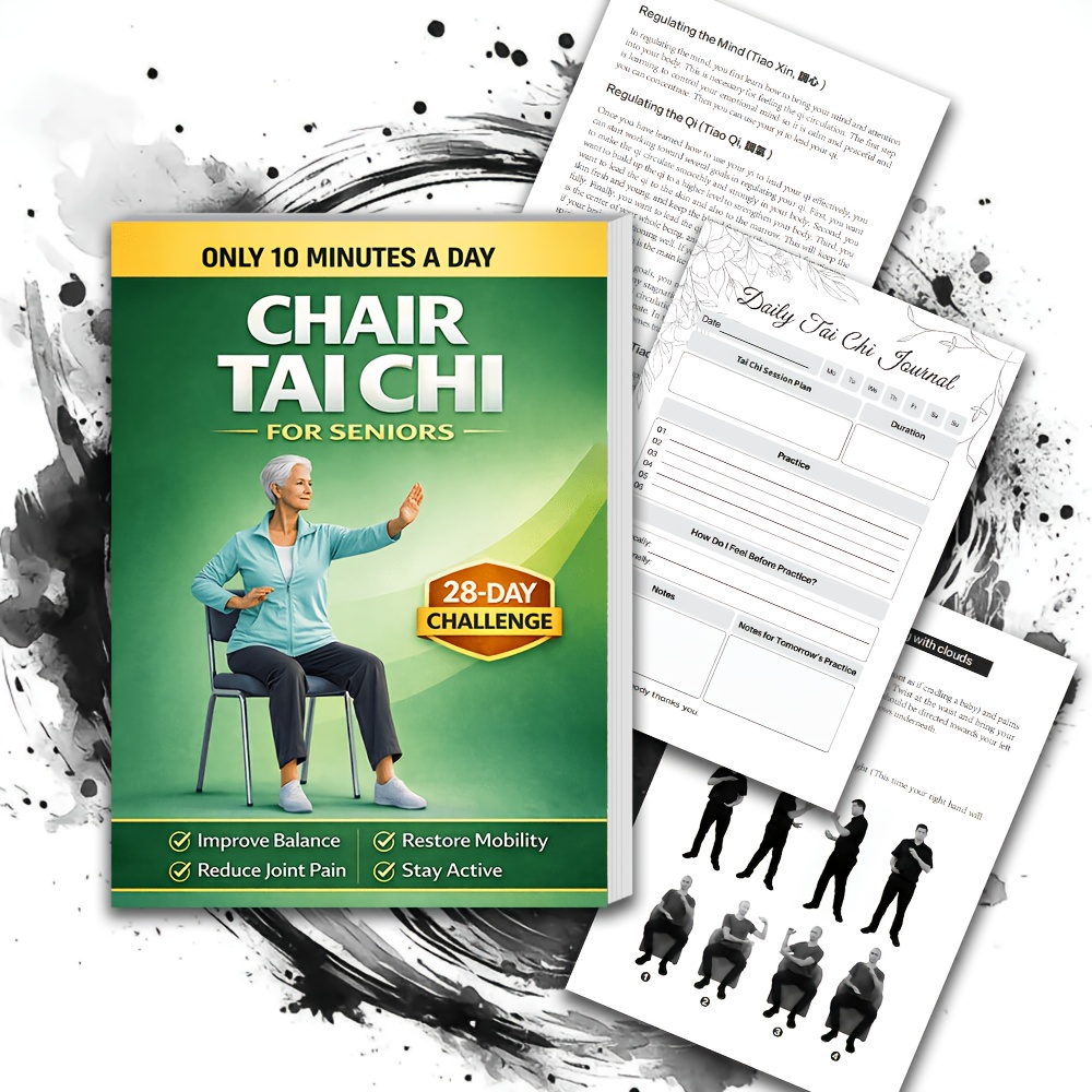 10-minute Daily Tai Chi Chair Fitness Plan Table - Daily 10-minute Practice, Tai Chi Walking For Seniors, Movements, Improving Balance, Overcoming