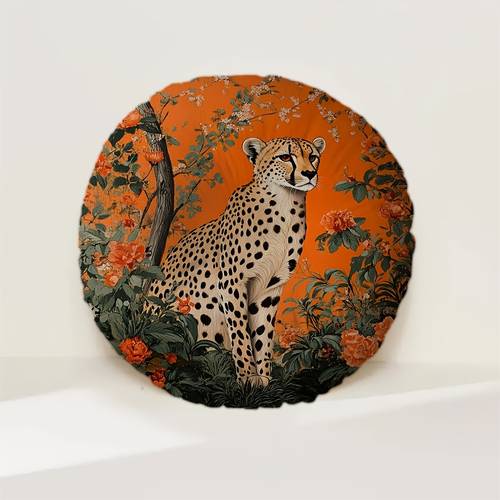 item picture floral round throw pillow 1pc 2d flat printing vintage including pillow core zipper closure perfect for sofa bedroom living room lounge decor z0528cmbzy293 1