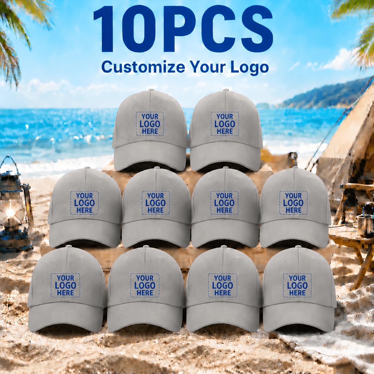 10pcs Custom Printed Adjustable Baseball Caps for Personalization