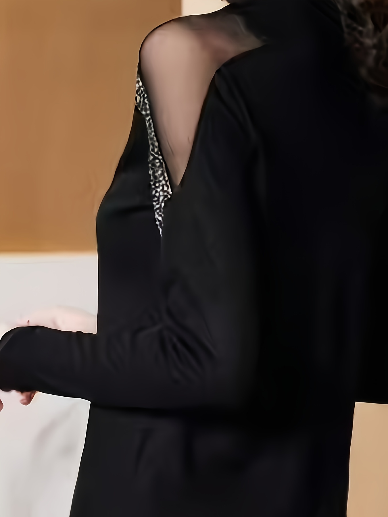 坑条网纱烫钻打底衫女士秋季新款 商品详情 2