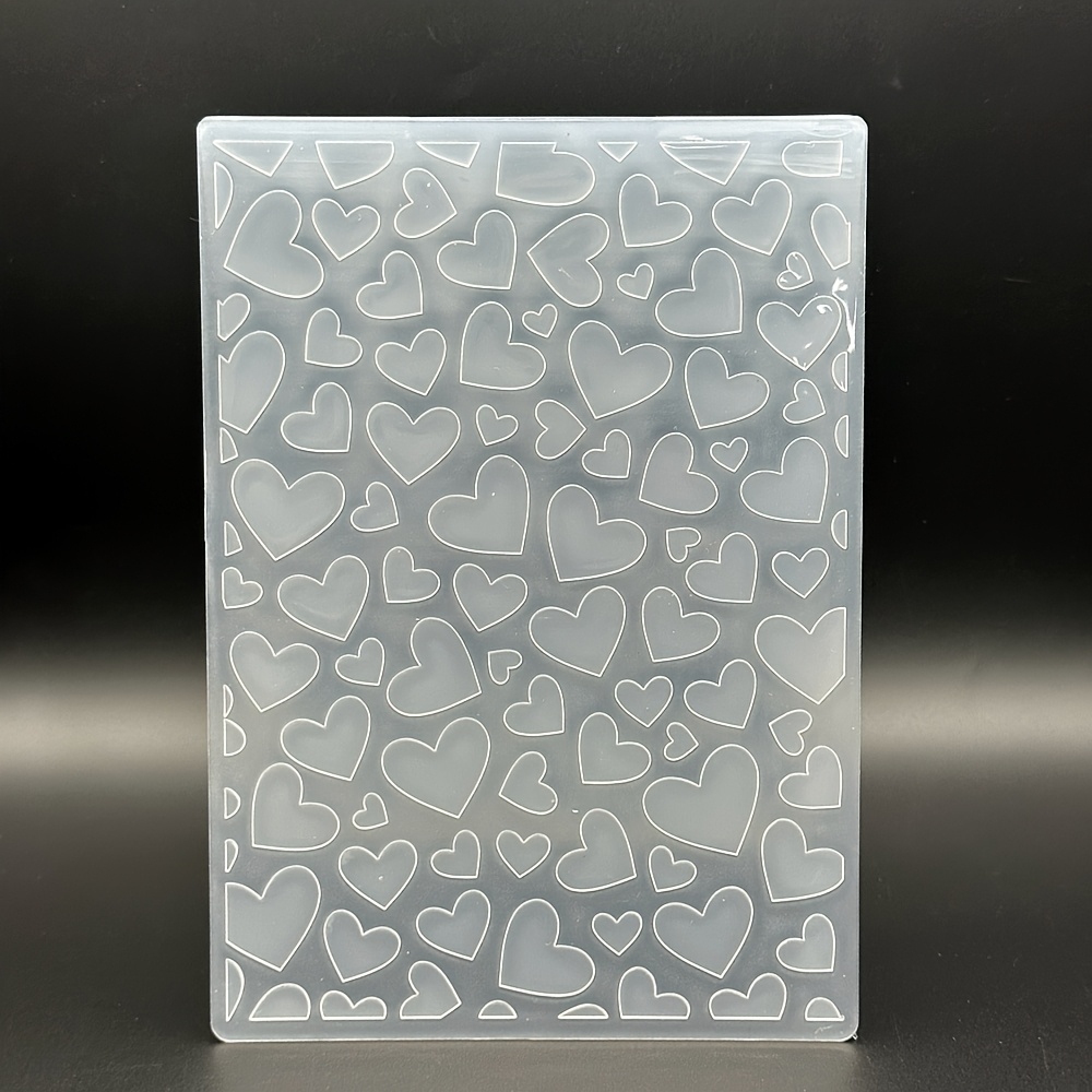 3d Embossing Folder Featuring A Large With Small And Large Hearts, Suitable For Die-cut Machines, Ideal For Scrapbooking, Wedding And Valentine'