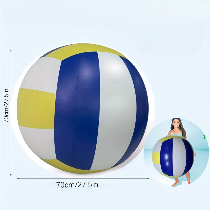 1pc 27.6in Large Thickened Printed Inflatable Volleyball Water Toy, Family Party Games and Activities Entertainment Supplies, Indoor Outdoor Game Party Sports Activity Supplies Suitable for Use in Garden Courtyard Beach Activity Hall and other large places