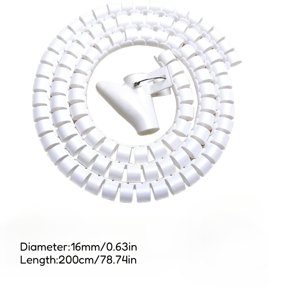 200cm Multi-functional Cable Sleeve - Wire Winding Tube - With Cable Clips - Wire Organization And Storage - 16mm*200cm
