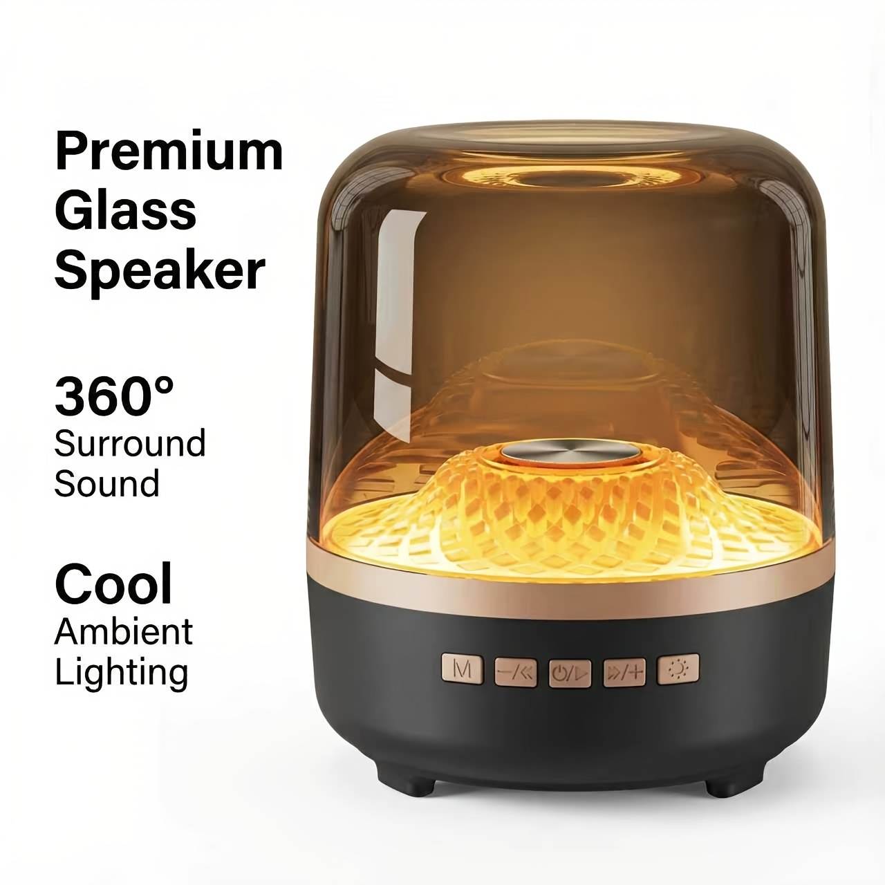 TEMU Wireless-enabled Portable Speaker Featuring Vibrant Lights, 360° Surround Audio, , Aux Input, And Tf Card Slot. This Wireless Smart Speaker