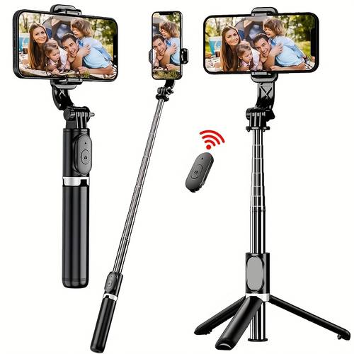 40 zoll ausziehbarer selfie-stick professioneller bodentripod für live-streaming, mit kabellosem fernbedienung, rehung, stabiler anti-shake-design. ideal für reise- und outdoor-live-streaming. kompatibel mit for iphone/ -smartphones