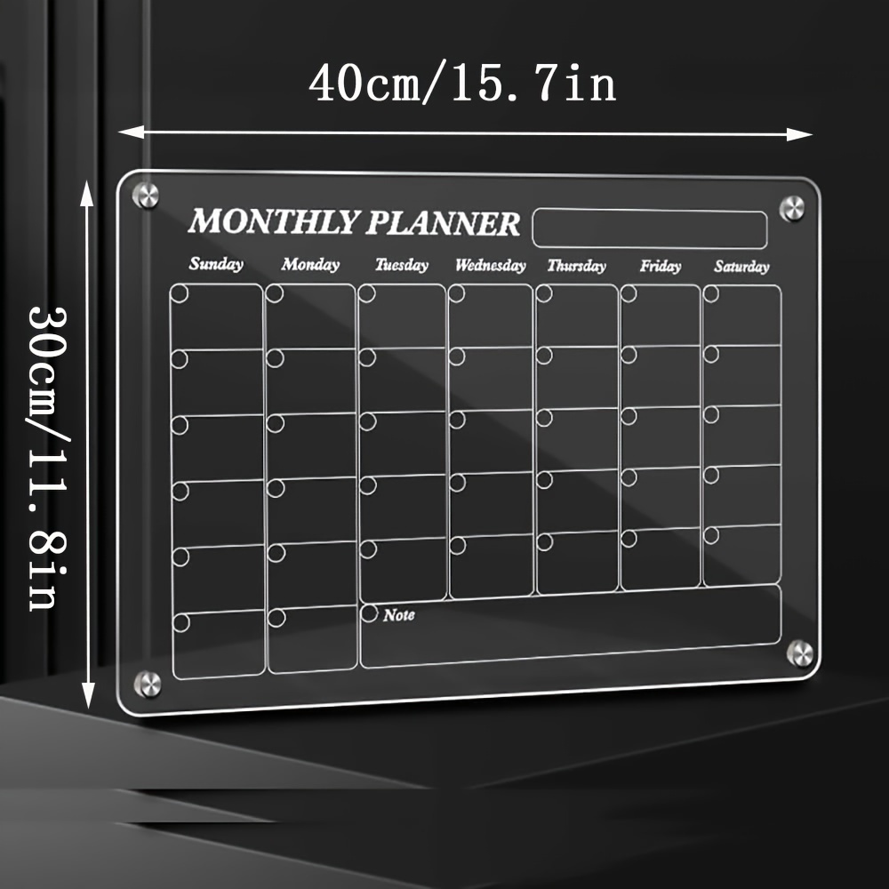 Calendario Magnético Acrílico Nevera 12x16 Calendario - Temu
