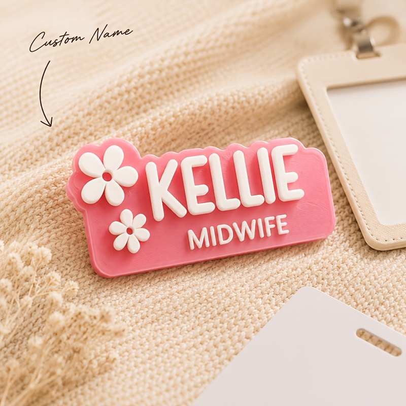 TEMU [custom] 1pc Custom Name Badge, Personalized Text And Exclusive Design Name Badges, Clothing And Backpack Pins, Name Badges For Nurses, Doctors,