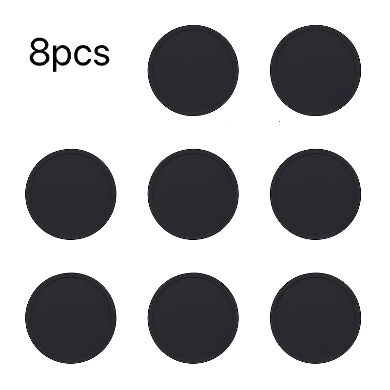 TEMU 8pcs Coasters, Round Coasters Heat Resistant Non Slip Rubber Coasters Cushion Mat For Table Desk Office Kitchen Bar Furniture