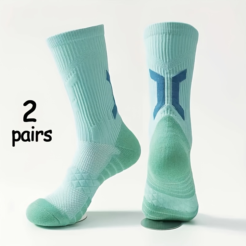 TEMU Of Men's Compression Mid-calf Socks, Breathable And Comfortable Casual Socks, Moisture-wicking Stylish Sports Socks, Suitable For , Basketball,