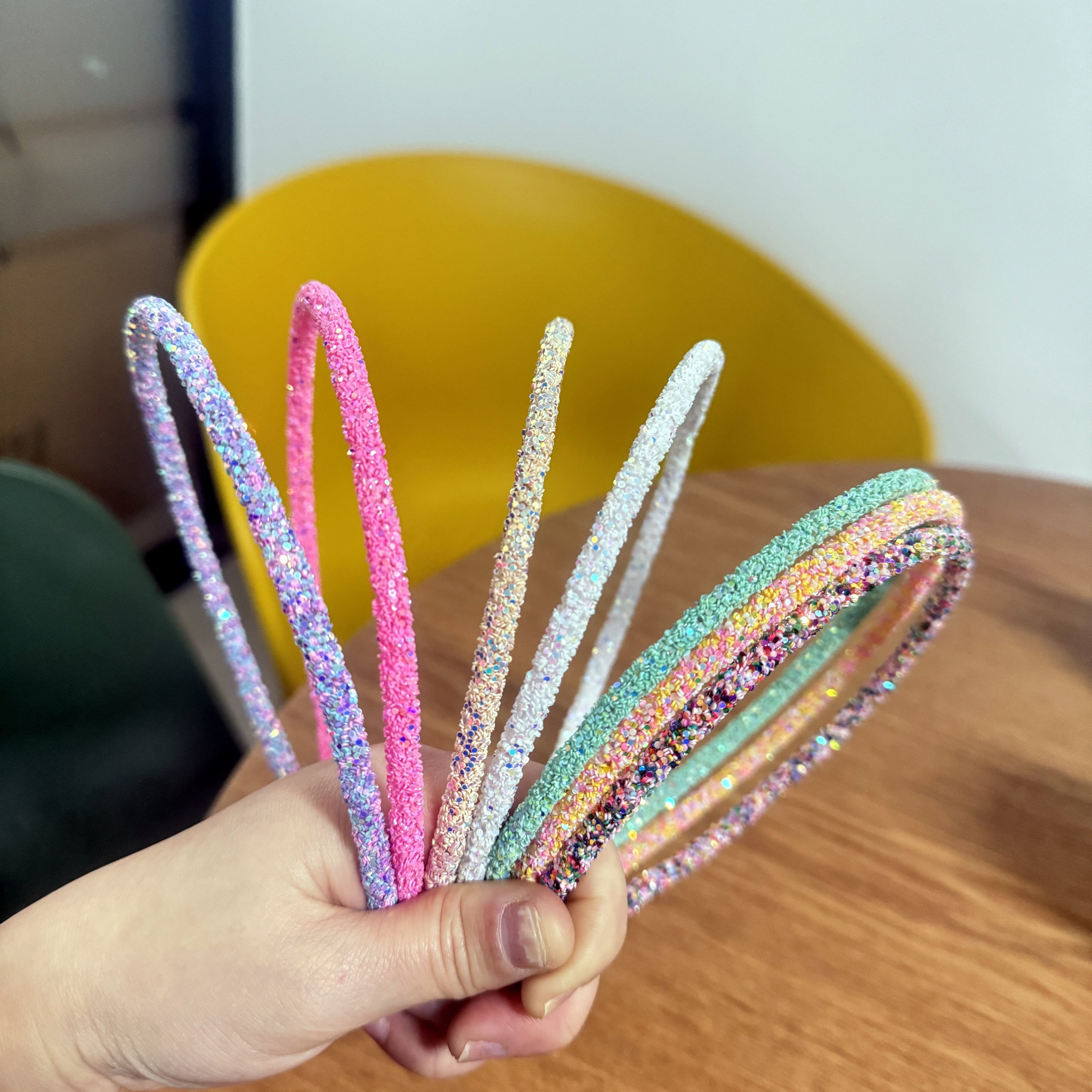 7pcs Korean Style Cute Versatile Hair Headband Glitter Powder Hair Clip