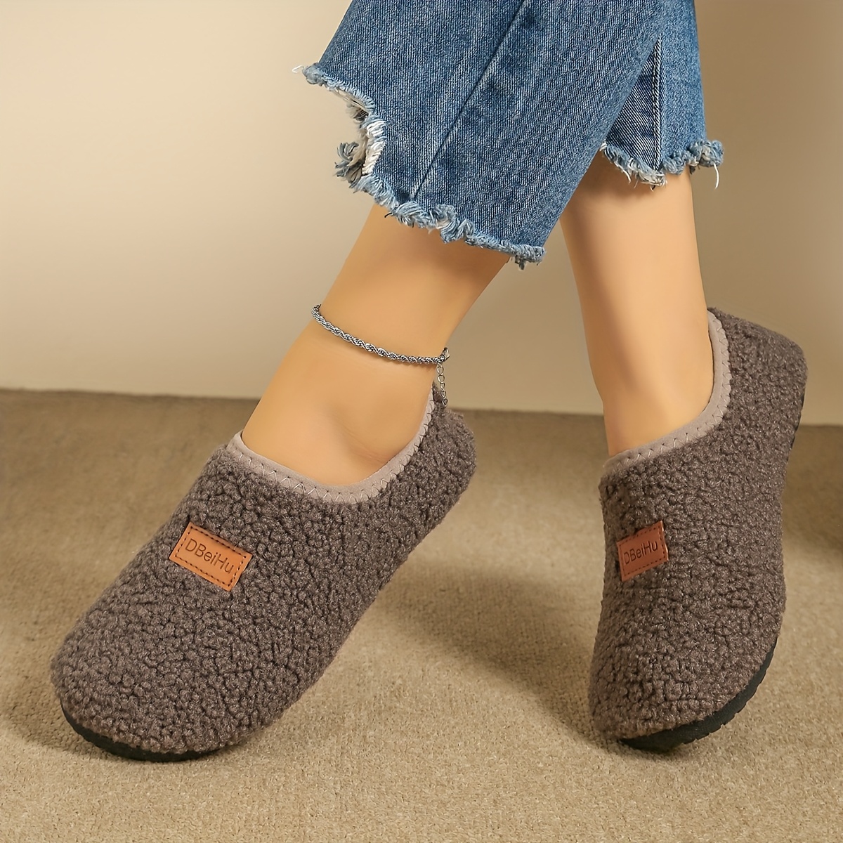 Slippers For Couples - Thick Sole, Non-slip, Warm Indoor/outdoor Shoes In Solid Colors, Women Shoes