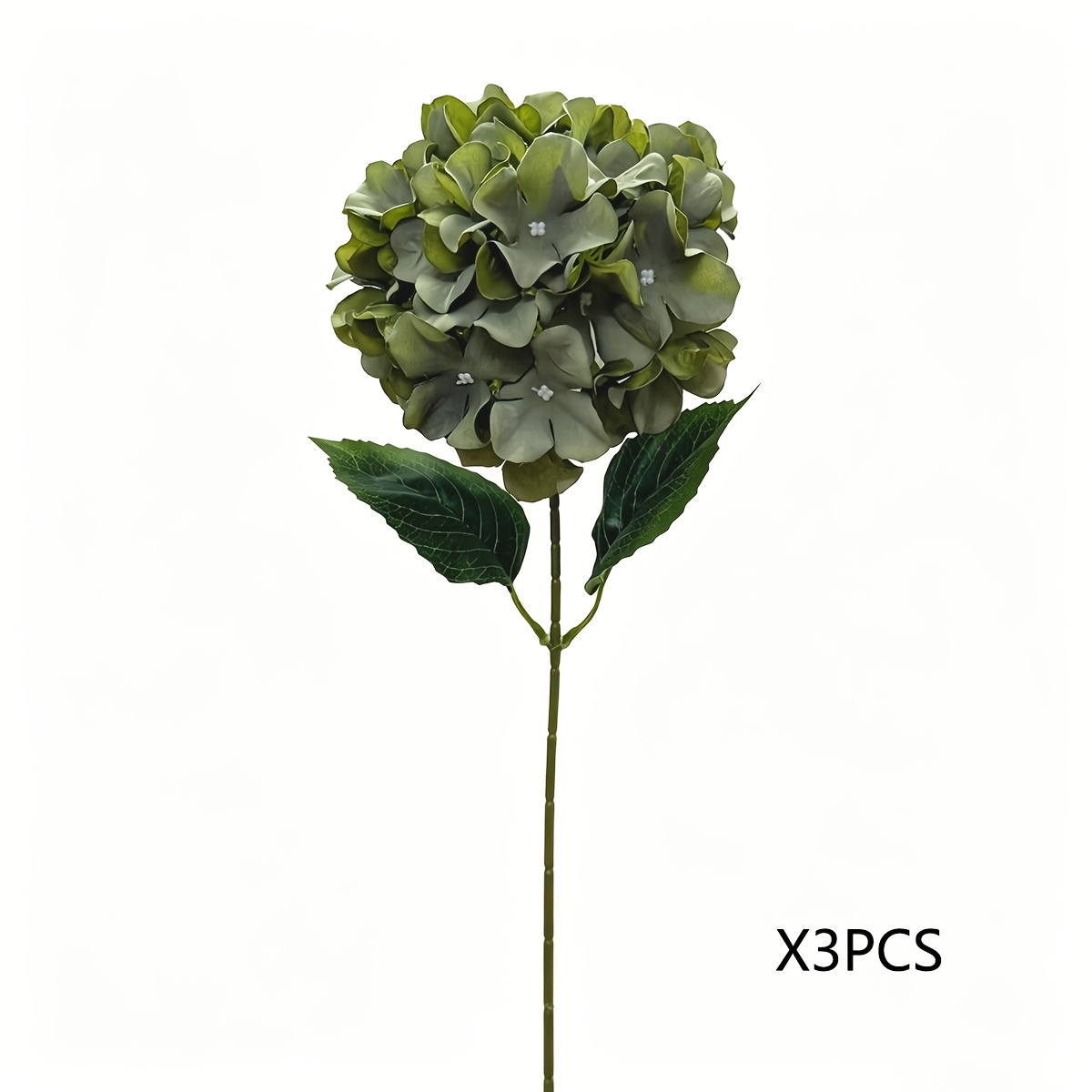 3pcs Artificial Hydrangea With Leaves, Large Size Faux Hydrangea, Wedding Decoration Fake Bouquet, Wedding And Event Hydrangea Artificial Flowers, Room Bedroom Floral Decor, Adjustable Stems