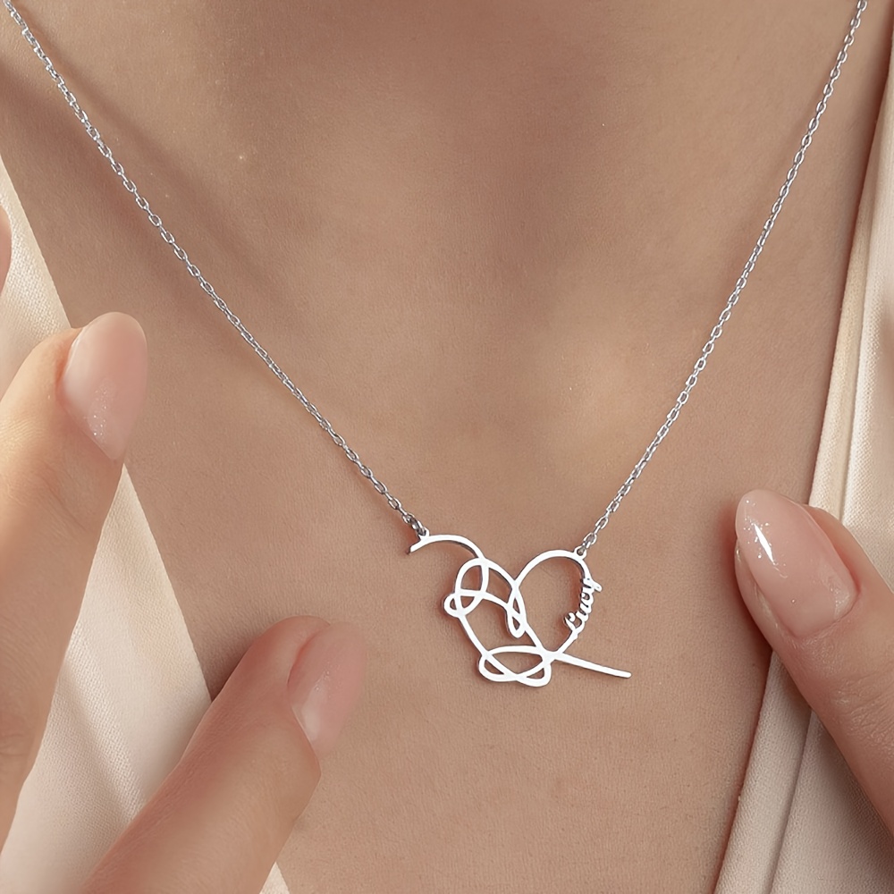 E-shop Personalisierte - Namenskette, Individuelle Kette, Edelstahl Namensschild Anhänger, Geschenk für Team Fans, Damen Modeschmuck