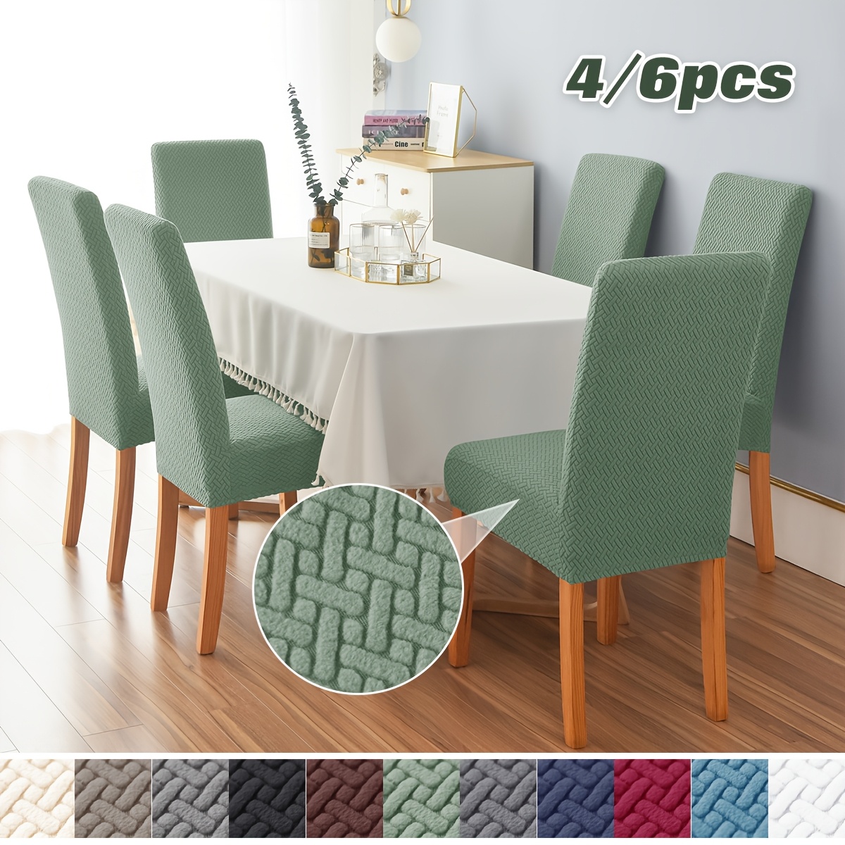 

4/6pcs T-shaped Medium Back Chair Cover