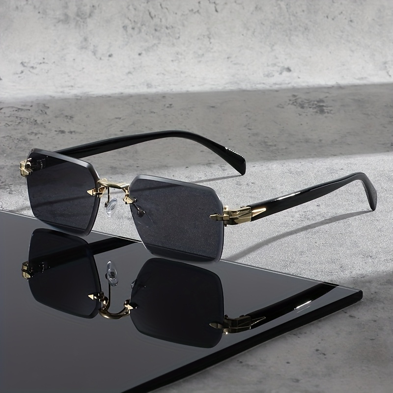 1pc Frameless Cut Edge Square European And Glasses - - Of Suitable Party Photography For Men And Women