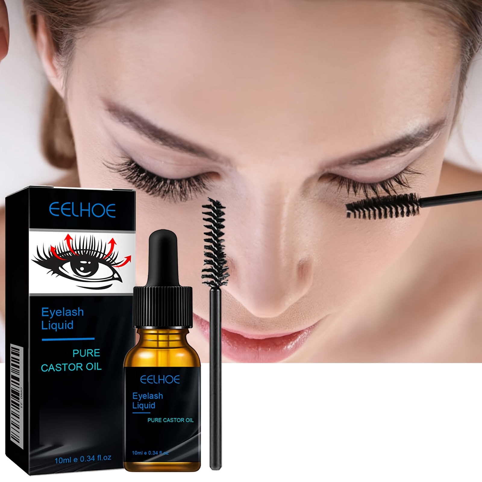 0.34 Oz Castor Mascara, Moisturizing Mild Lashes, Daily Eyelash Curling, Easy To Apply Brush Head, Mild Mascara