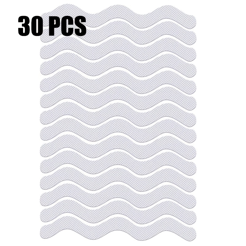 TEMU 30pcs Clear Anti-slip Strip Stickers For Bathroom Floors And Showers - Bathtub Floor Safety Anti-slip Tape - Easy To Apply And Remove - Prevents