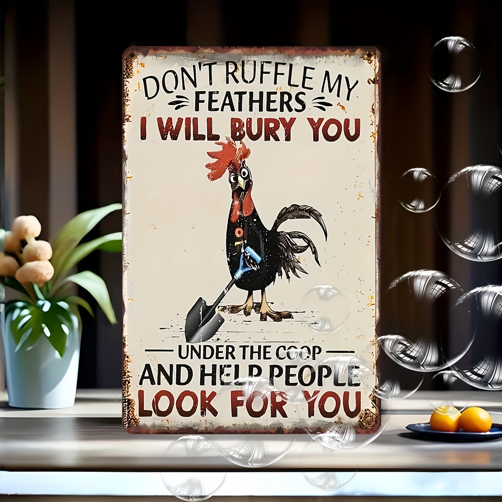 

Charming Vintage Chicken Metal Wall Art - 11.8"x7.87" | Perfect For Home, Bar, Cafe & Outdoor Decor