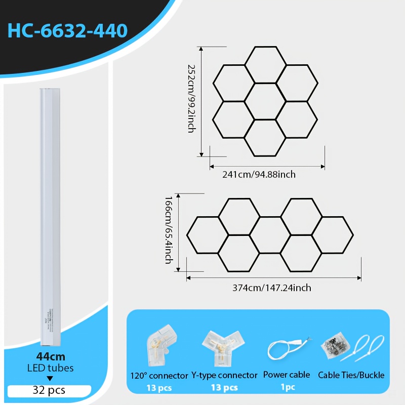 Led Honeycomb Fixture 7-hole Semi-flush Mount Design, 6500k Cool White, For Garage, Workshop, Under Door Lighting (white), Led Lights For Home, For Garage Lighting, Durable Lighting