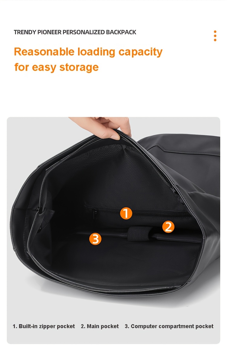 Unisex Outdoor Large Capacity Backpack for Travel And Sports, Roll-Top Laptop Bag, Stylish Casual Backpack for Men
