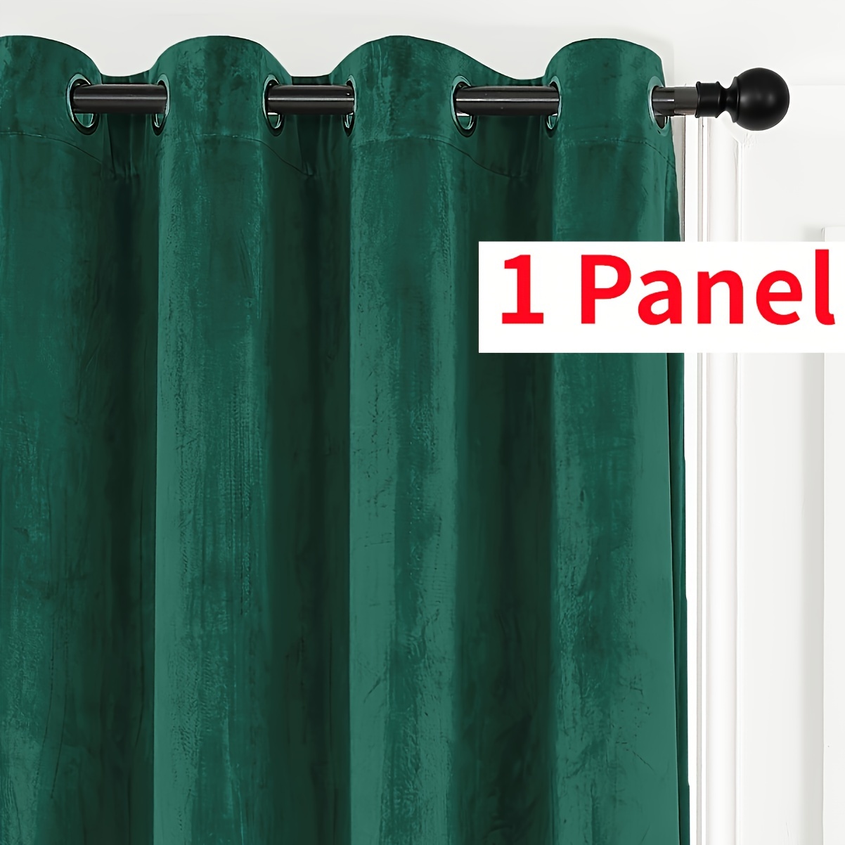 Image of Velvet Curtain With Ring, Thermal Insulation Curtain Fabric Noise Reduction Curtain Piece Suitable For Bedroom, Living Room, Dining Room, Etc