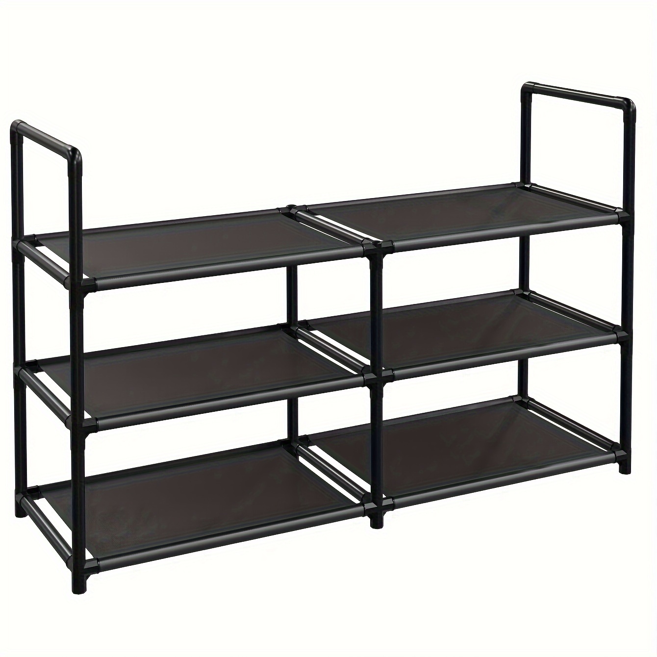 

1pc 3-tier Shoe Rack, 12-15 Pairs Sturdy Shoe Rack, Stackable Shoe Rack, Expandable Adjustable Cloth Shoe Rack Storage Organizer, Sturdy Metal Shoe Rack Organizer