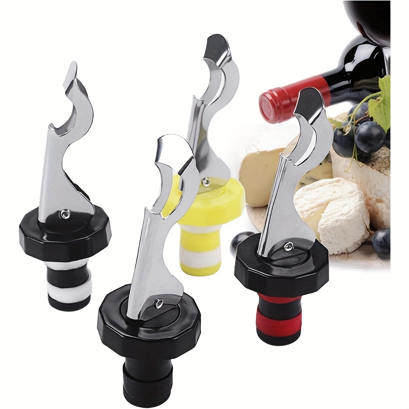 4pcs Reusable Lever Type Alcohol Bottle Cap Opener, Suitable For Prosecco, Spirits, , Red And White Wine Bottle Caps, Household Kitchen Items