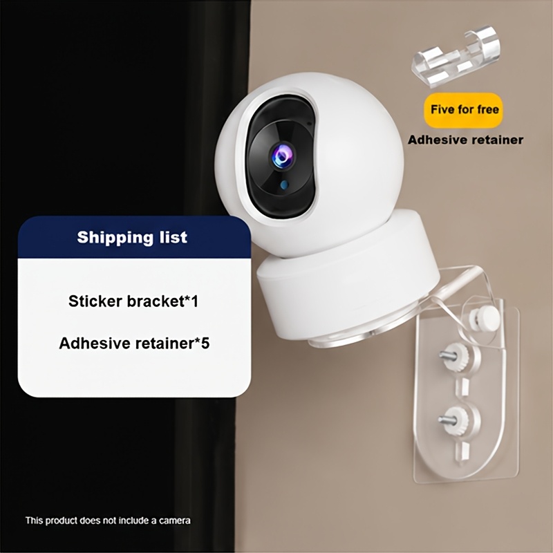 Image of Home-use No-drill Acrylic Transparent Adjustable Surveillance Camera , Suitable For Walls, Wooden Boards, Smooth Glass, And Tiles