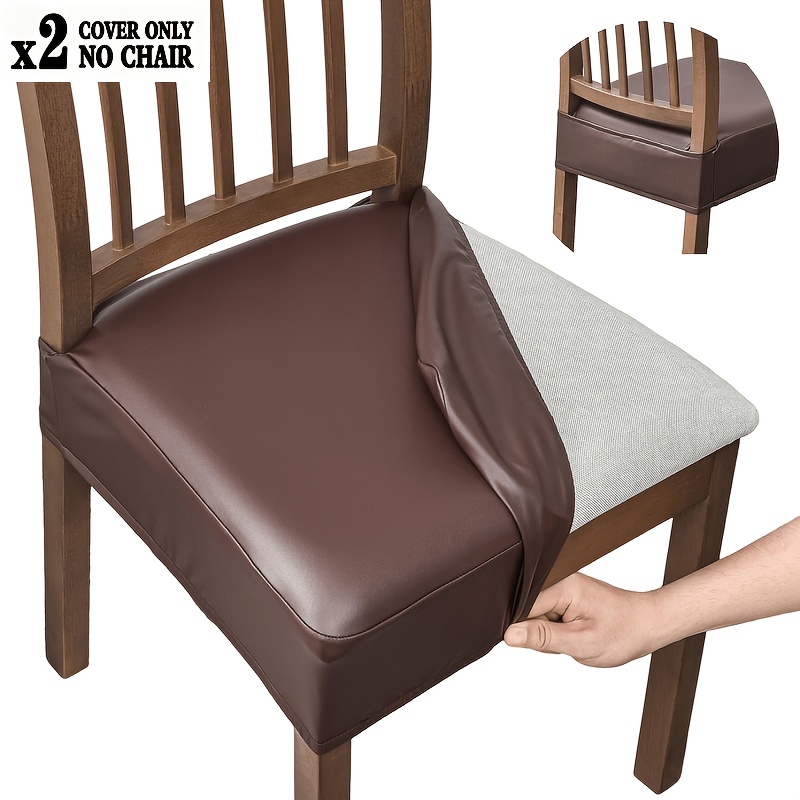TEMU Pu Seat Cover, Suitable For Restaurant Seats, 2pcs Set, Elastic Dining Chair Cover, Kitchen Seat Cover, Detachable And Washable ( Optional)