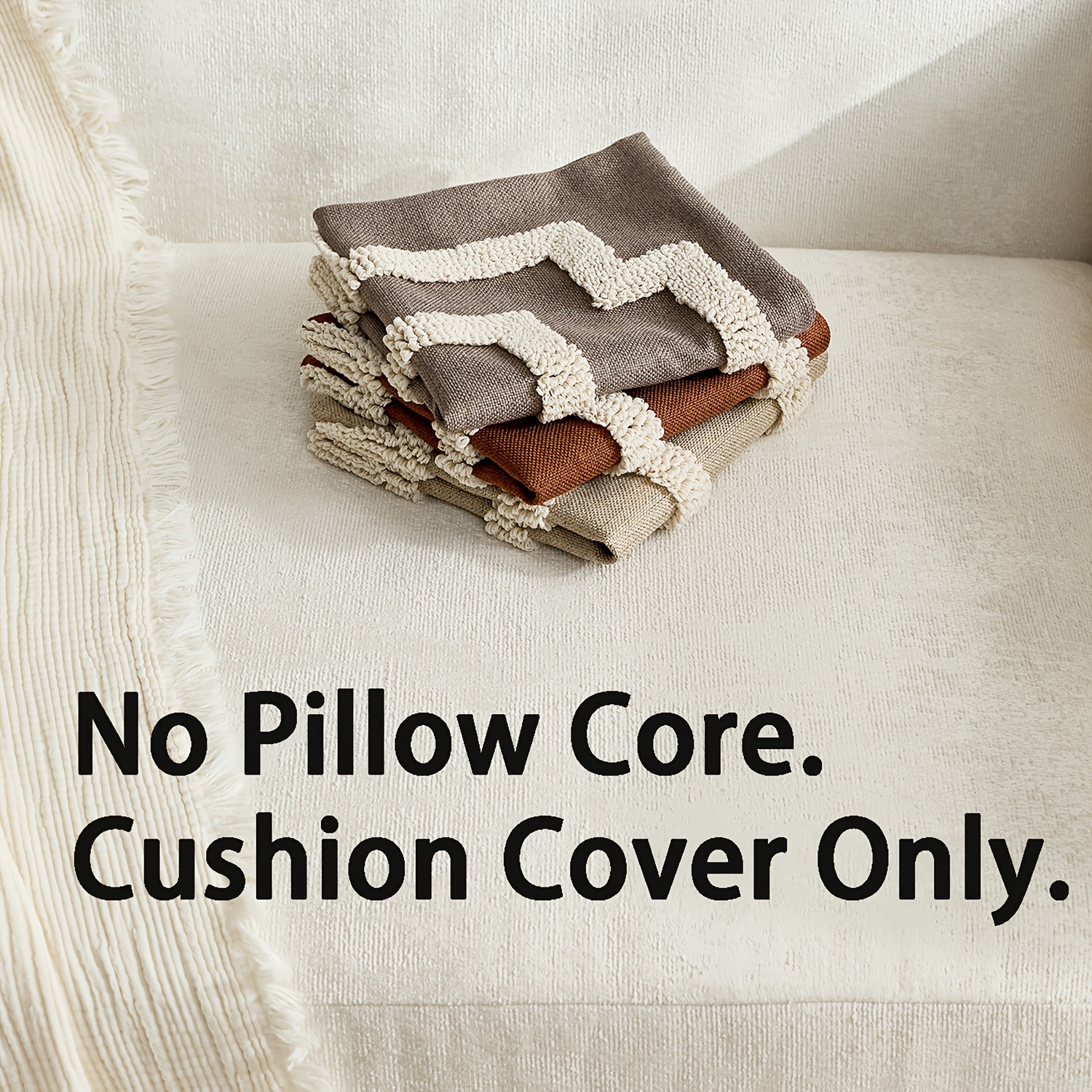 1pc, Bohemia Stripe Pillowcase, Geometric Throw Pillow Cover, Single Side Embroidery, Spring and Summer Pillowcases, Suitable for Sofa, Living Room, Bedroom Home Decoration, No Pillow Core