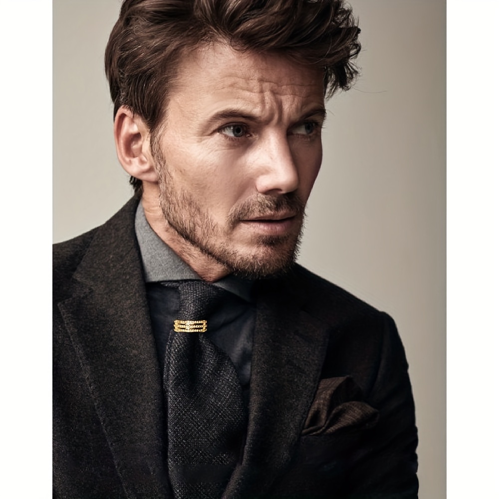 Asienice Pince à Cravate Fine Pour Homme - Modèles Cuivre Doré Noir Argent Pour Mariage Et Affaires