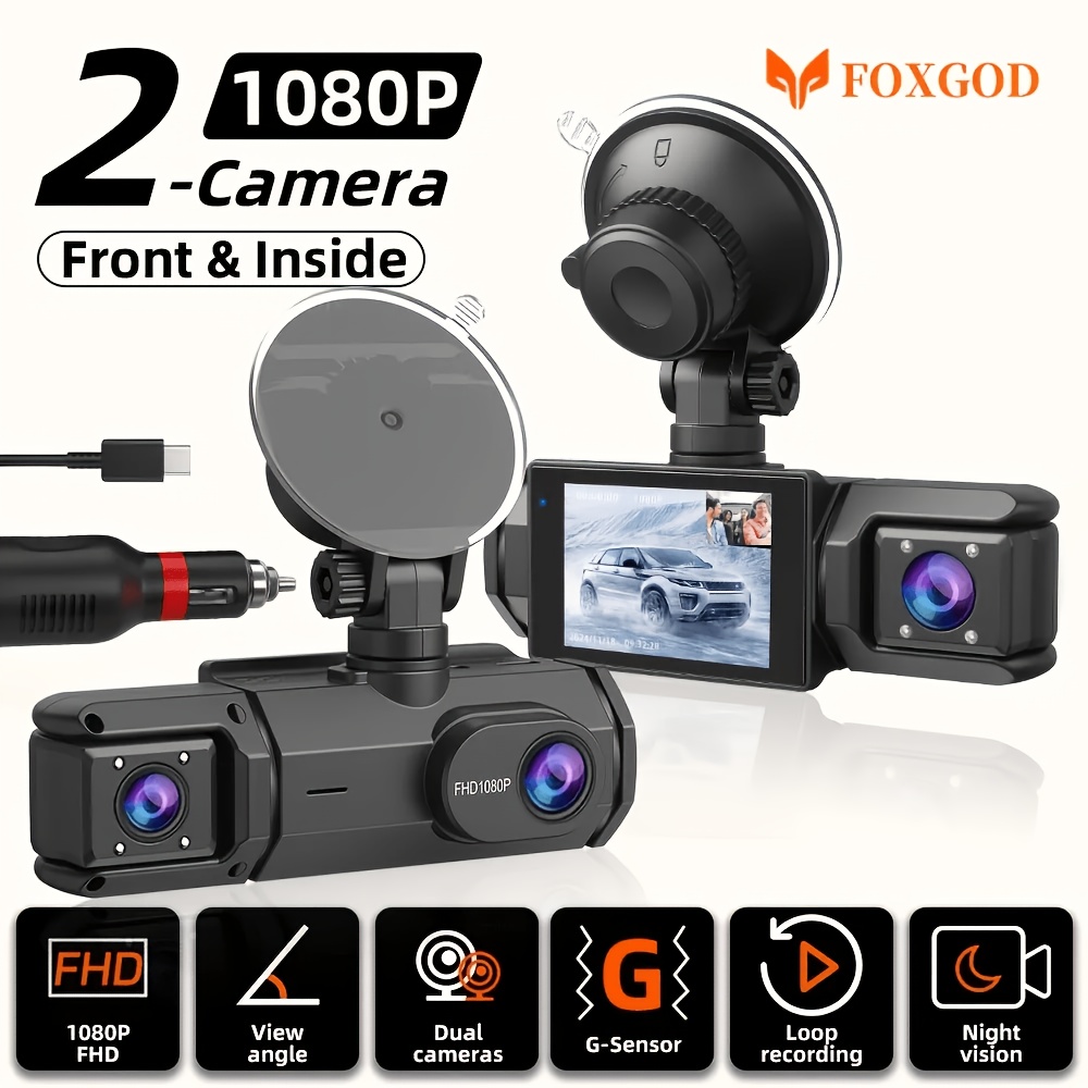 [FOXGOD] High-quality Vehicle Black Box with 5G Wifi, 4 Cahnnels& 2 Cahnnels FHD 1080P Dash Cam, 8 IR Lights, WDR, Car Driving Recorder with Multi-functional Rear Camera, Parking Monitor, G-sensor, Loop Recording, No Card/32g Card Optional