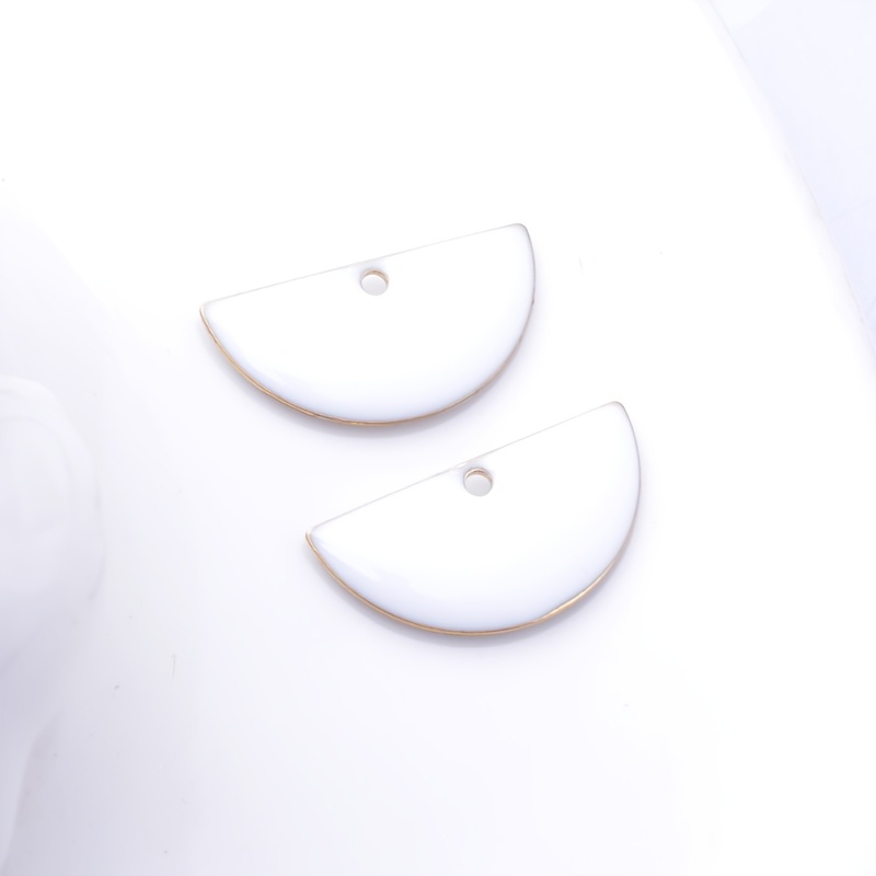 Copper Enamel Half Round Charms Pendant for Jewellery Making