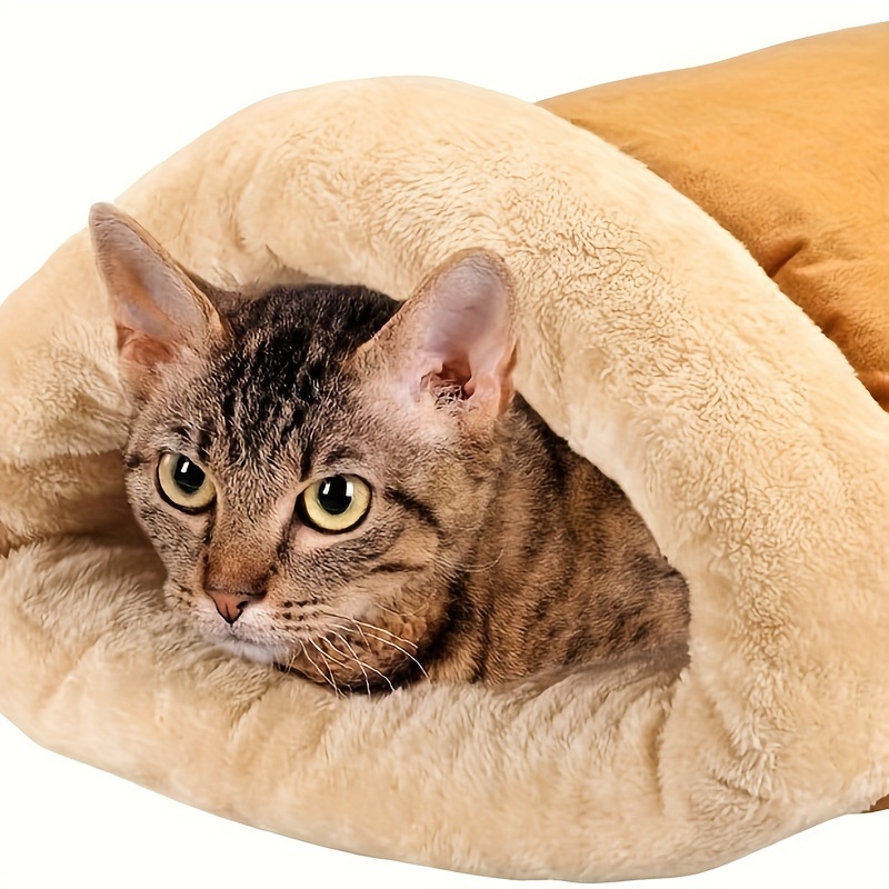 

Cat Bed - Warm, Washable Pet Sleeping Bag For Cats & Small Dogs,