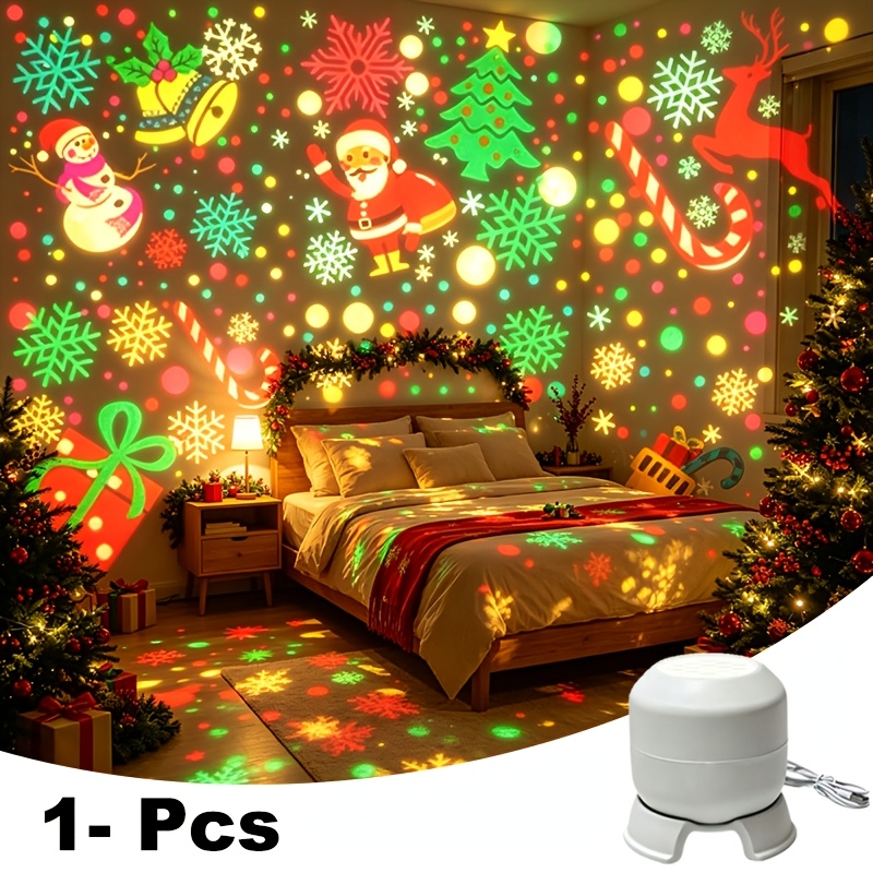 TEMU Christmas Projection Lights, Christmas Party Lights, Stage Led Lights, Suitable For Indoor Holiday Decoration, Christmas Eve, Disco Events, And