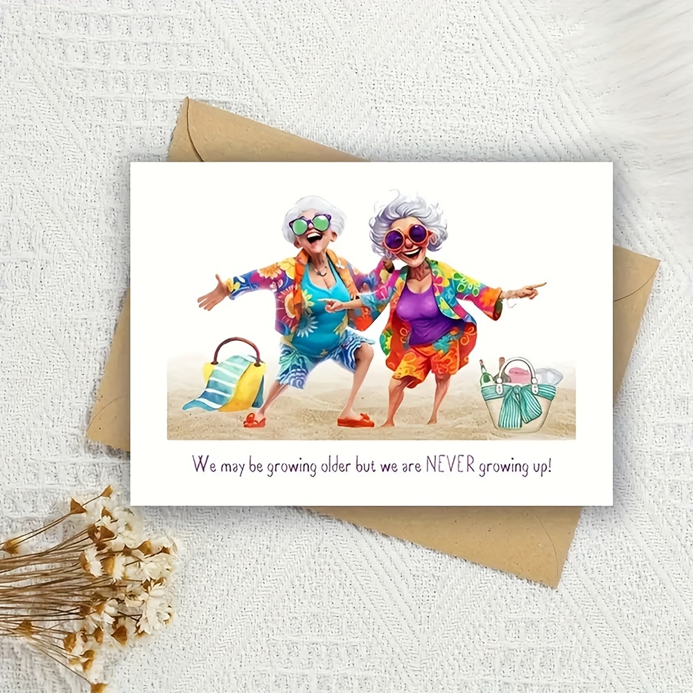 

1pc, Humorous Birthday Greeting For , Unique Skeleton-themed Novelty, Ideal For & Recent - Red & Khaki Paper Accessory