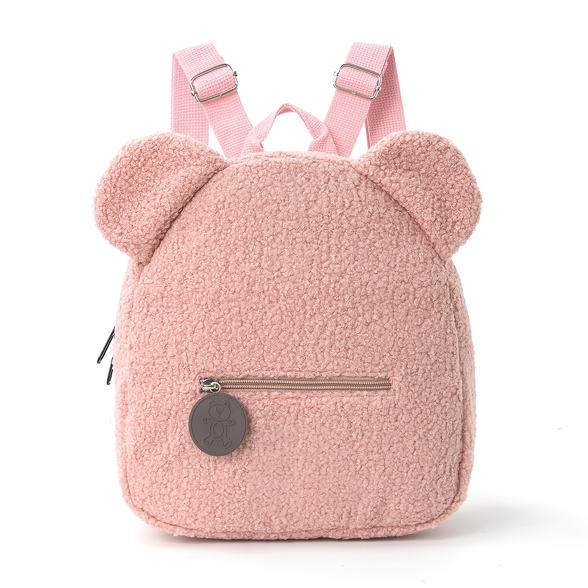 TEMU Customizable Name/text Plush Backpack In Cute Little Bear Shape, , Ideal For Daily Outdoor Travel, , And Holiday Gifts