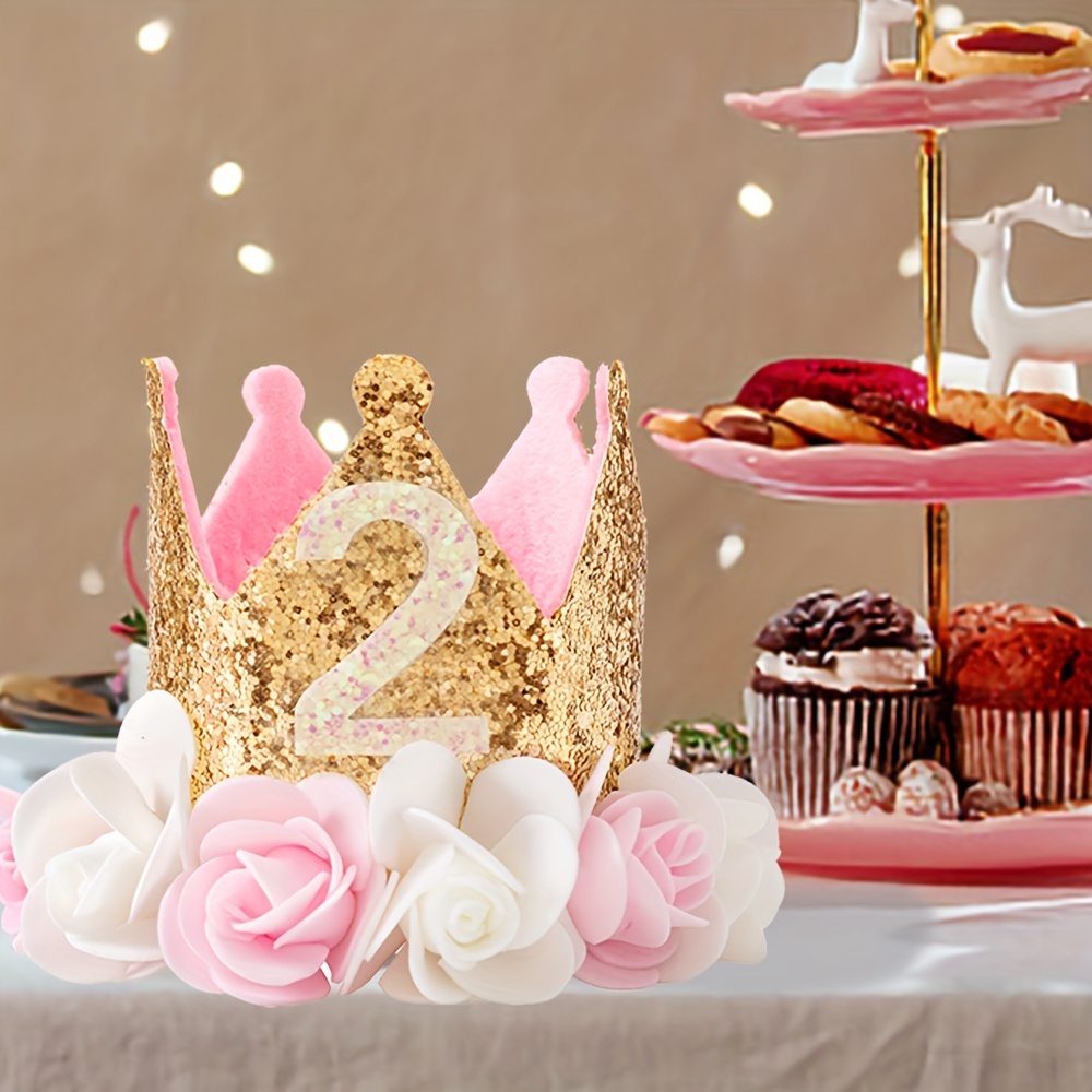 1 Pieza, Decoración De Cumpleaños De 2 Años, Sombrero De Corona Para Niña,  Corona De Lentejuelas Rosa, Blanca Y Rosa, Accesorio Fotográfico, Artículos  Para Fiesta, Decoración De Fiesta, Decoración De Cumpleaños - Temu Spain