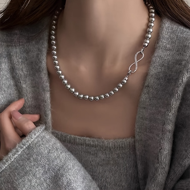 Double Tier Pearl Necklace with Adjustable Clasp