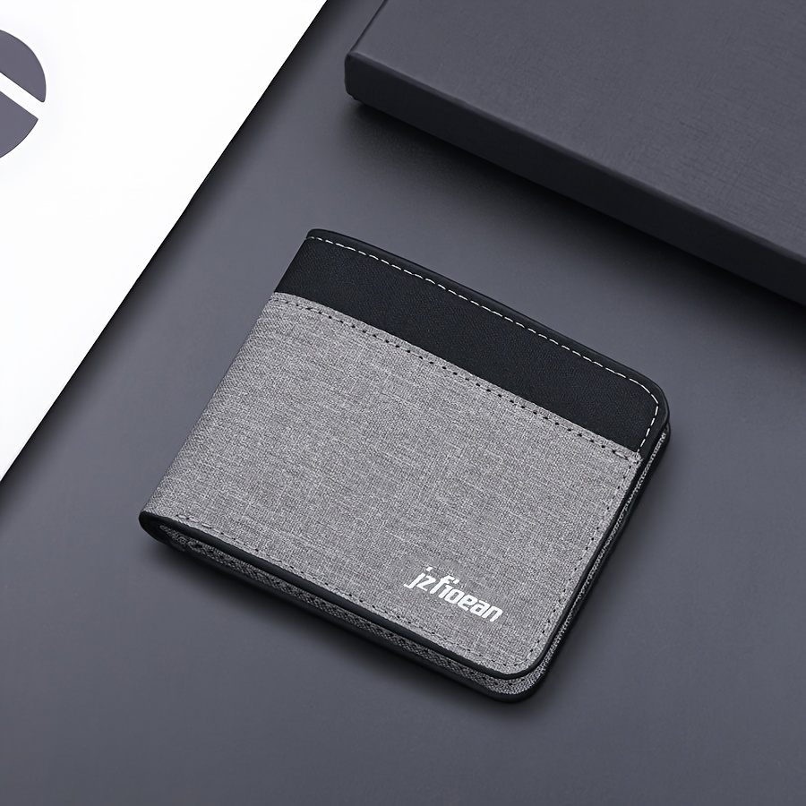 Image of Cross-border 1pc Minimalist Short Wallet With Multiple Card Slots, Can Hold Cash, Men's Color- Spliced Wallet, Us Wallet, Coin Purse