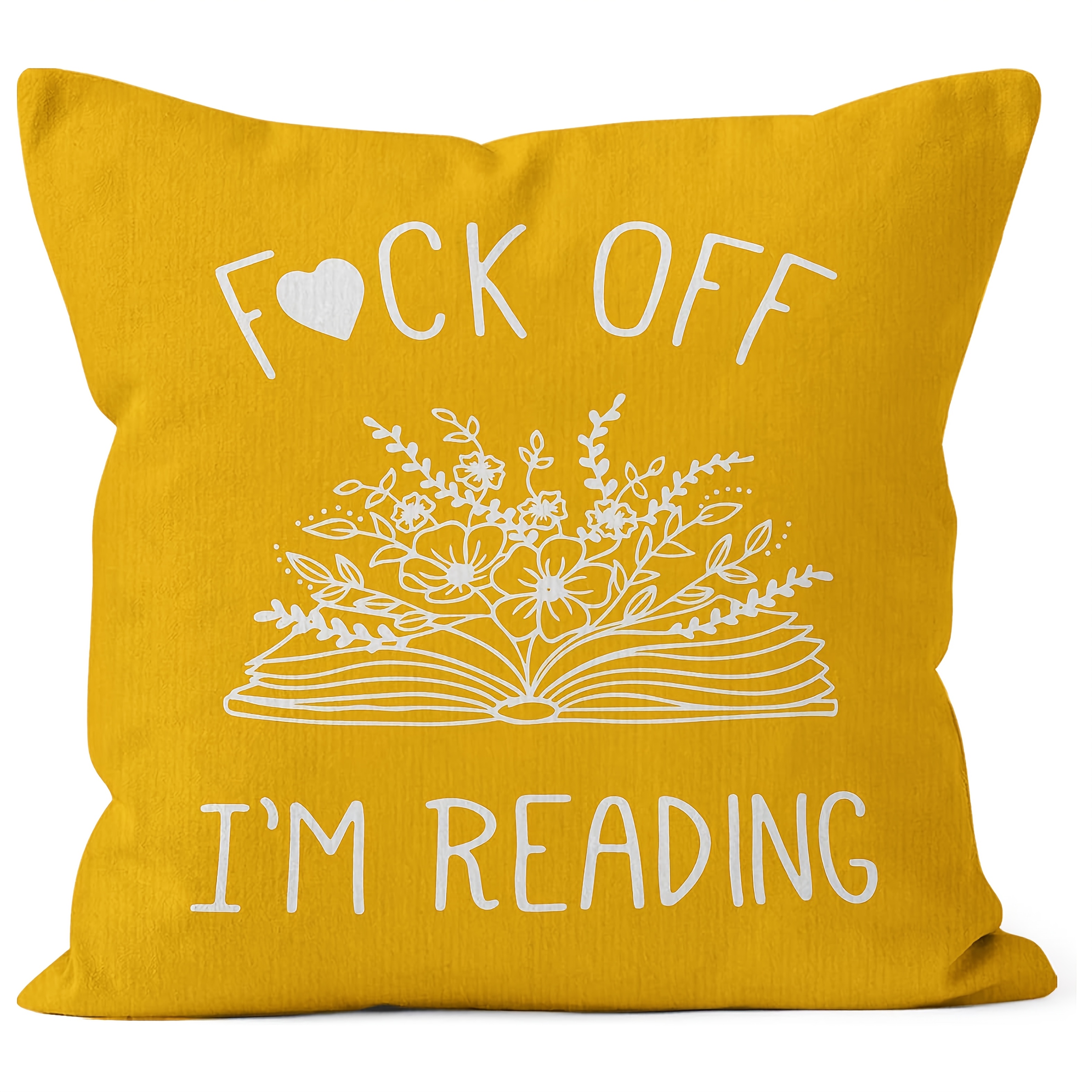 

Modern 'i'm Reading' Book-inspired Polyester Pillow Cover - Orange, Single-sided Print, Zip Closure For Sofa & Bedroom Decor