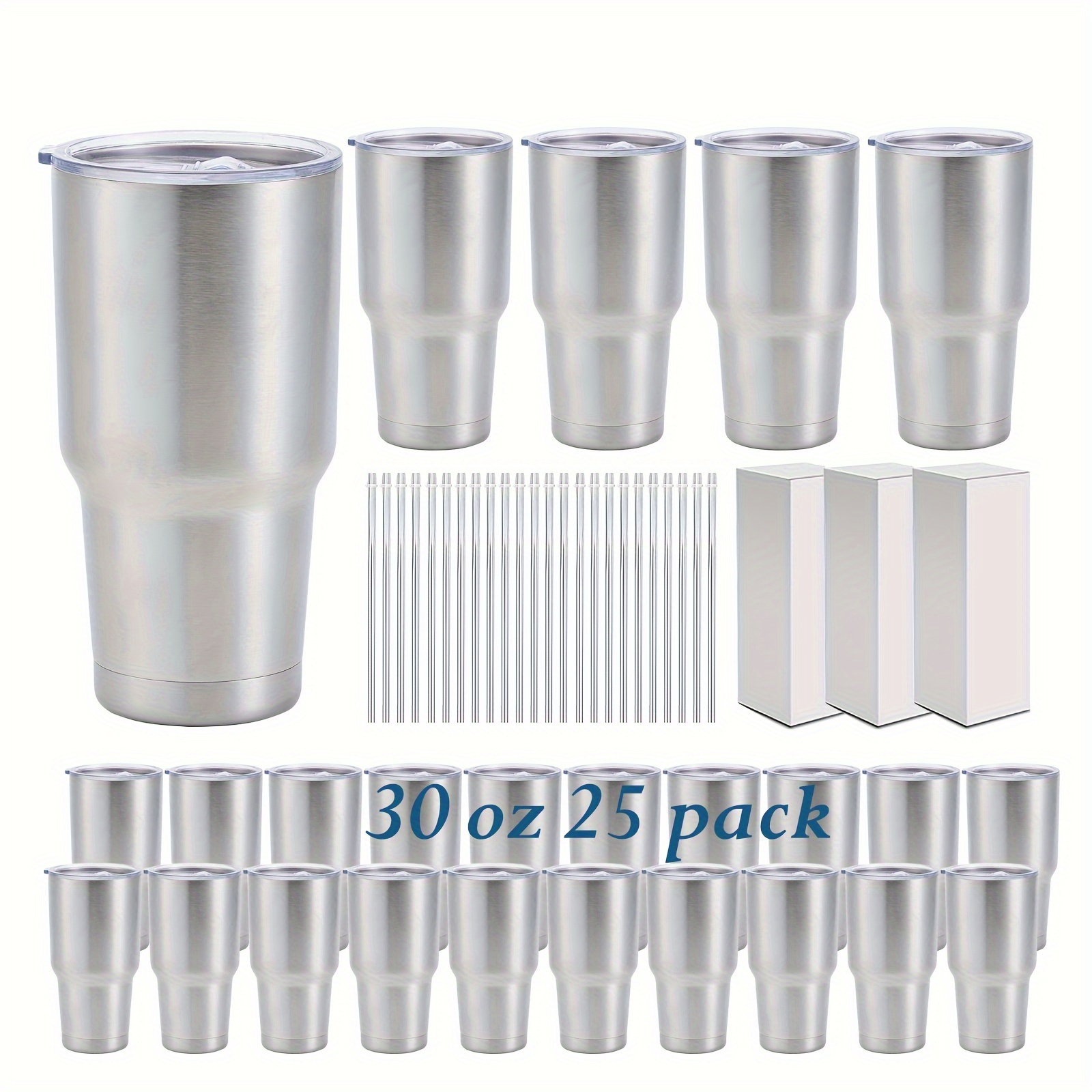 

25pcs, 30oz Stainless Steel Vacuum Insulated Double Wall Travel Tumbler, Durable Insulated Coffee Mug, Thermal Cup With Splash Proof Sliding Lid And Straw