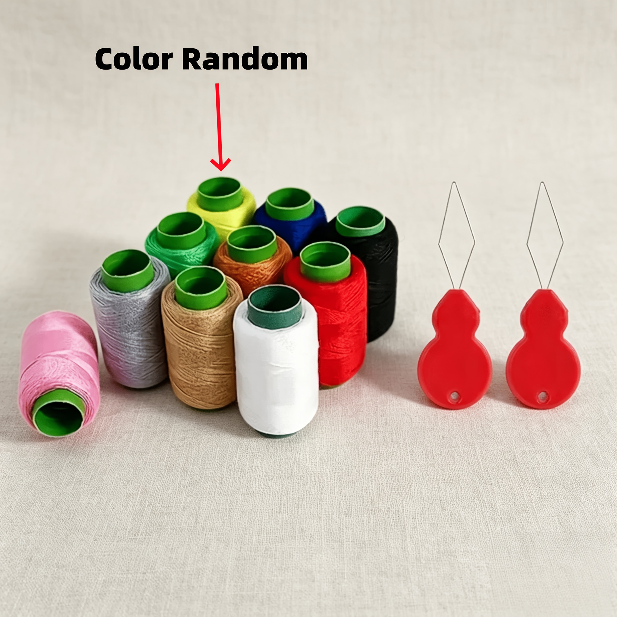 TEMU 10 Rolls Jeans Sewing Thread And 2pcs Needle Puncher Combination Durable Sewing Tool Kit Suitable For Garment Repair Handmade Hand Sewing And
